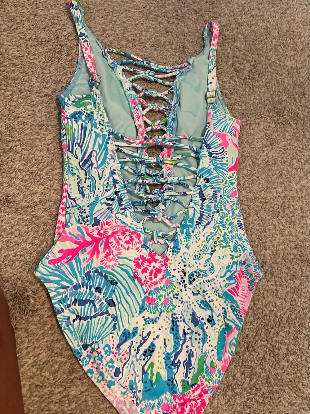 Lilly Pulitzer One-Piece Swimsuit in Aqua, Pink & Blue